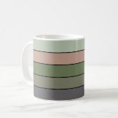 Pistachio Nut Shell Green Peach Purple Stripes コーヒーマグカップ (正面左)