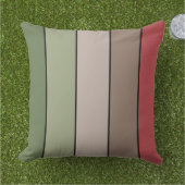 Pistachio Nut Shell Green Red Brown Stripes アウトドアクッション (芝生)