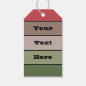 Pistachio Nut Shell Green Red Brown Stripes ギフトタグ (正面)