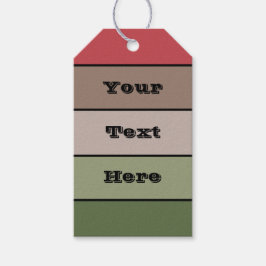 Pistachio Nut Shell Green Red Brown Stripes  ギフトタグ