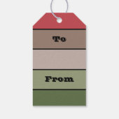 Pistachio Nut Shell Green Red Brown Stripes ギフトタグ (裏面)