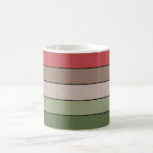 Pistachio Nut Shell Green Red Brown Stripes  コーヒーマグカップ (中央)