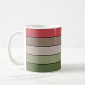 Pistachio Nut Shell Green Red Brown Stripes  コーヒーマグカップ (左)