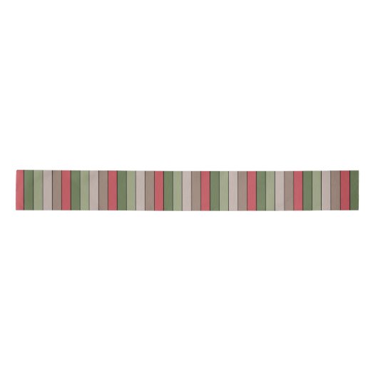 Pistachio Nut Shell Green Red Brown Stripes  サテンリボン (正面)