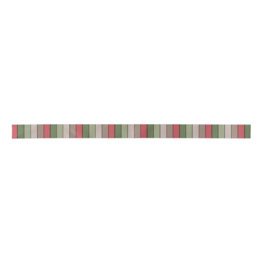 Pistachio Nut Shell Green Red Brown Stripes  サテンリボン (正面)