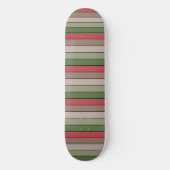 Pistachio Nut Shell Green Red Brown Stripes  スケートボード (正面)
