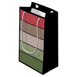 Pistachio Nut Shell Green Red Brown Stripes  スモールペーパーバッグ