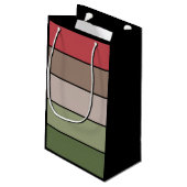 Pistachio Nut Shell Green Red Brown Stripes  スモールペーパーバッグ (裏面アングル)