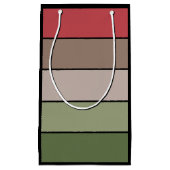 Pistachio Nut Shell Green Red Brown Stripes  スモールペーパーバッグ (正面)