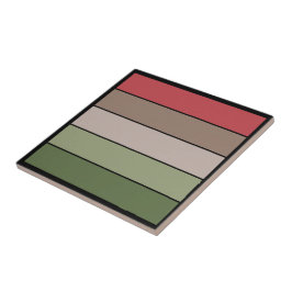 Pistachio Nut Shell Green Red Brown Stripes  タイル