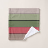 Pistachio Nut Shell Green Red Brown Stripes  バスタオルセット (ウォッシュタオル)