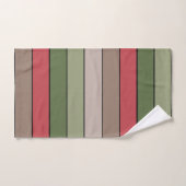 Pistachio Nut Shell Green Red Brown Stripes  バスタオルセット (ハンドタオル)