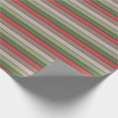 Pistachio Nut Shell Green Red Brown Stripes  ラッピングペーパー (角)