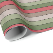 Pistachio Nut Shell Green Red Brown Stripes ラッピングペーパー (ロールコーナー)