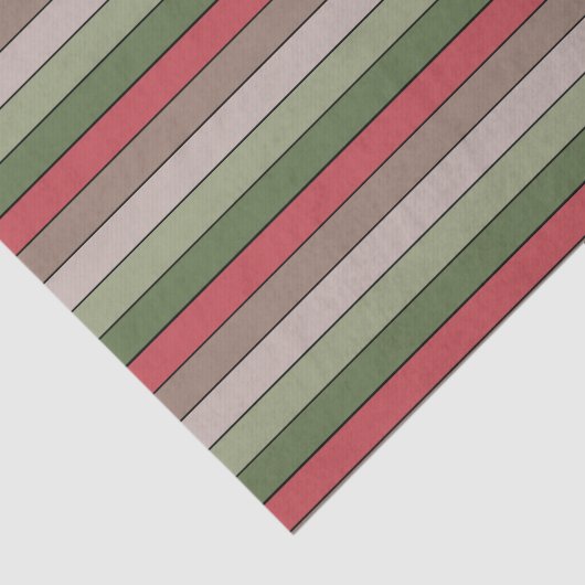 Pistachio Nut Shell Green Red Brown Stripes  薄葉紙 (詳細)