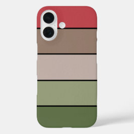 Pistachio Nut Shell Green Red Brown Stripes  iPhone 16ケース