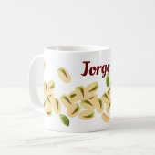 Pistachio Nutsパーソナライズされたという名前 コーヒーマグカップ (正面左)