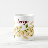 Pistachio Nutsパーソナライズされたという名前 コーヒーマグカップ (中央)