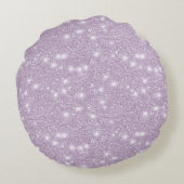 Pistachio Plaid Stripes Lavender Faux Glitter ラウンドクッション (裏面)