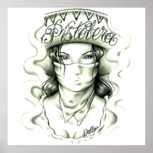 pistolera tattoo motif ポスター (正面)