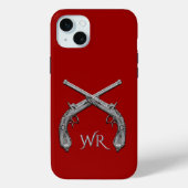  Pistols Crossed Monogram Red   Case-Mate iPhoneケース (裏面)