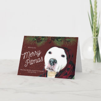 Pit Bull Christmas "Merry Pitmas"  Greeting Card カード