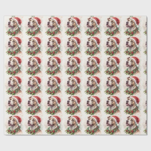 Pit Bull Christmas Wrapping Paper ラッピングペーパー (フラット)