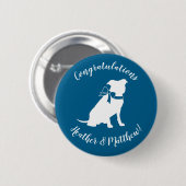 Pit Bull Dog Baby Shower Blue Boy Pitbull 缶バッジ (正面&裏面)