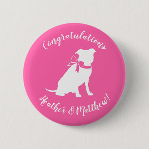 Pit Bull Dog Baby Shower Pink Girl Pitbull 缶バッジ