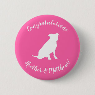 Pit Bull Dog Baby Shower Pink Girl Pitbull 缶バッジ