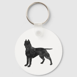 Pit Bull Dog Grunge Silhouette キーホルダー