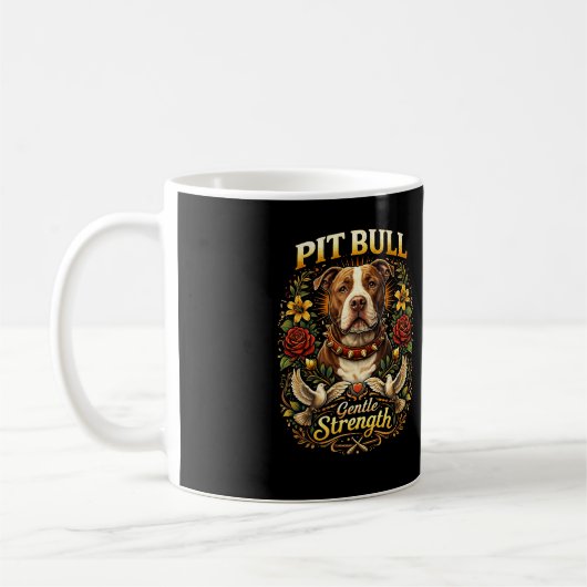 Pit Bull: Gentle Strength コーヒーマグカップ (左)