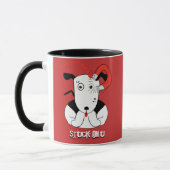 Pit Bull Lover Petey Lover Bull Terrier Stuck U マグカップ (左)