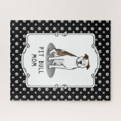 Pit Bull Mom (lt brindle white 3) ジグソーパズル (横)