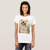 Pit Bull Mom Tee – 水彩画 Tシャツ (正面フル)