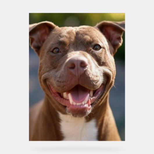 Pit Bull Photoを追加カスタマイズ アクリルサイン (正面)