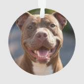 Pit Bull Photoを追加カスタマイズ オーナメント (裏面)