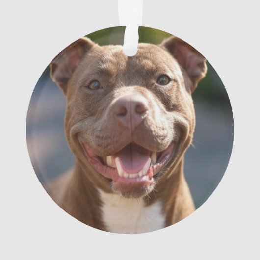 Pit Bull Photoを追加カスタマイズ オーナメント (裏面)