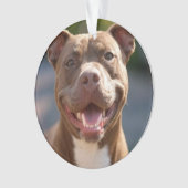 Pit Bull Photoを追加カスタマイズ オーナメント (正面)