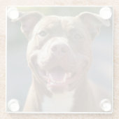 Pit Bull Photoを追加カスタマイズ ガラスコースター (裏面)