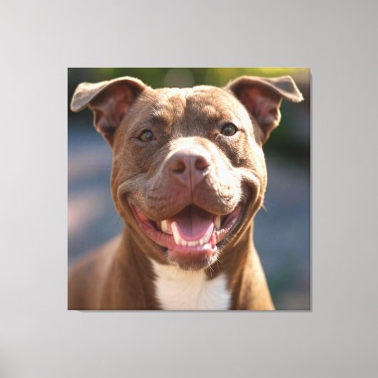 Pit Bull Photoを追加カスタマイズ キャンバスプリント (正面)