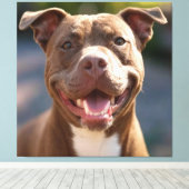 Pit Bull Photoを追加カスタマイズ キャンバスプリント (インサイチュ (ウッドフロア))