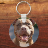 Pit Bull Photoを追加カスタマイズ キーホルダー (正面)