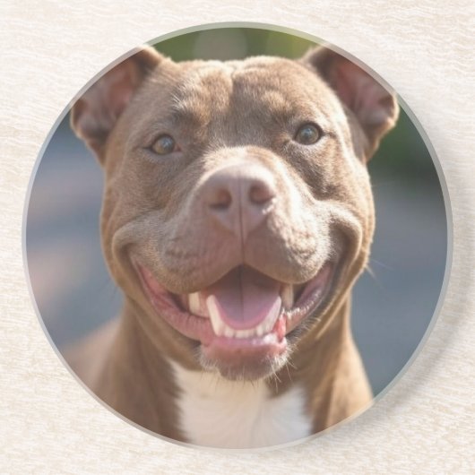 Pit Bull Photoを追加カスタマイズ コースター (正面)