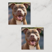 Pit Bull Photoを追加カスタマイズ スクエア名刺 (正面/裏面)
