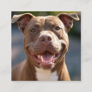 Pit Bull Photoを追加カスタマイズ スクエア名刺