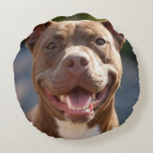 Pit Bull Photoを追加カスタマイズ ラウンドクッション (裏面)
