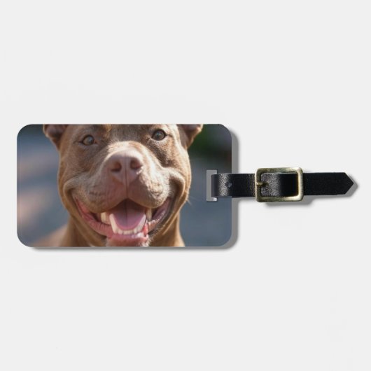 Pit Bull Photoを追加カスタマイズ ラゲッジタグ (正面横)