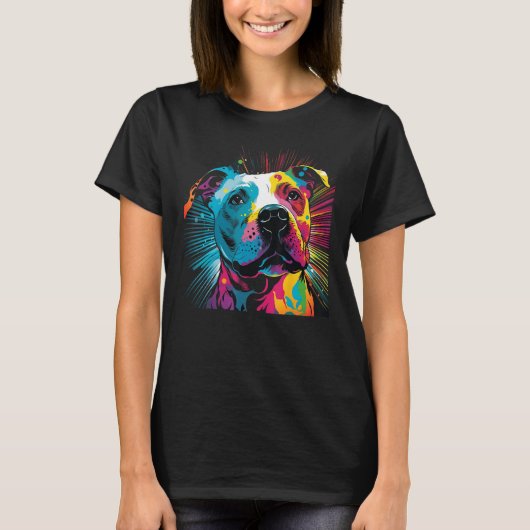 Pit Bull pitbull Artistic Pibble Tシャツ (正面)
