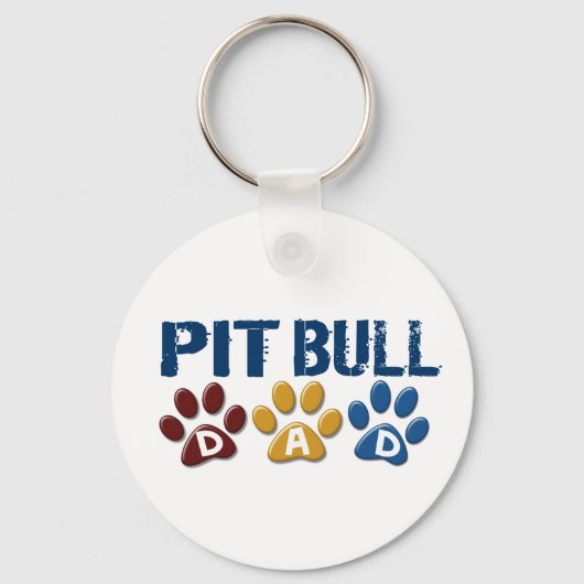 PIT BULL TERRIERパパポープリント1 キーホルダー (正面)